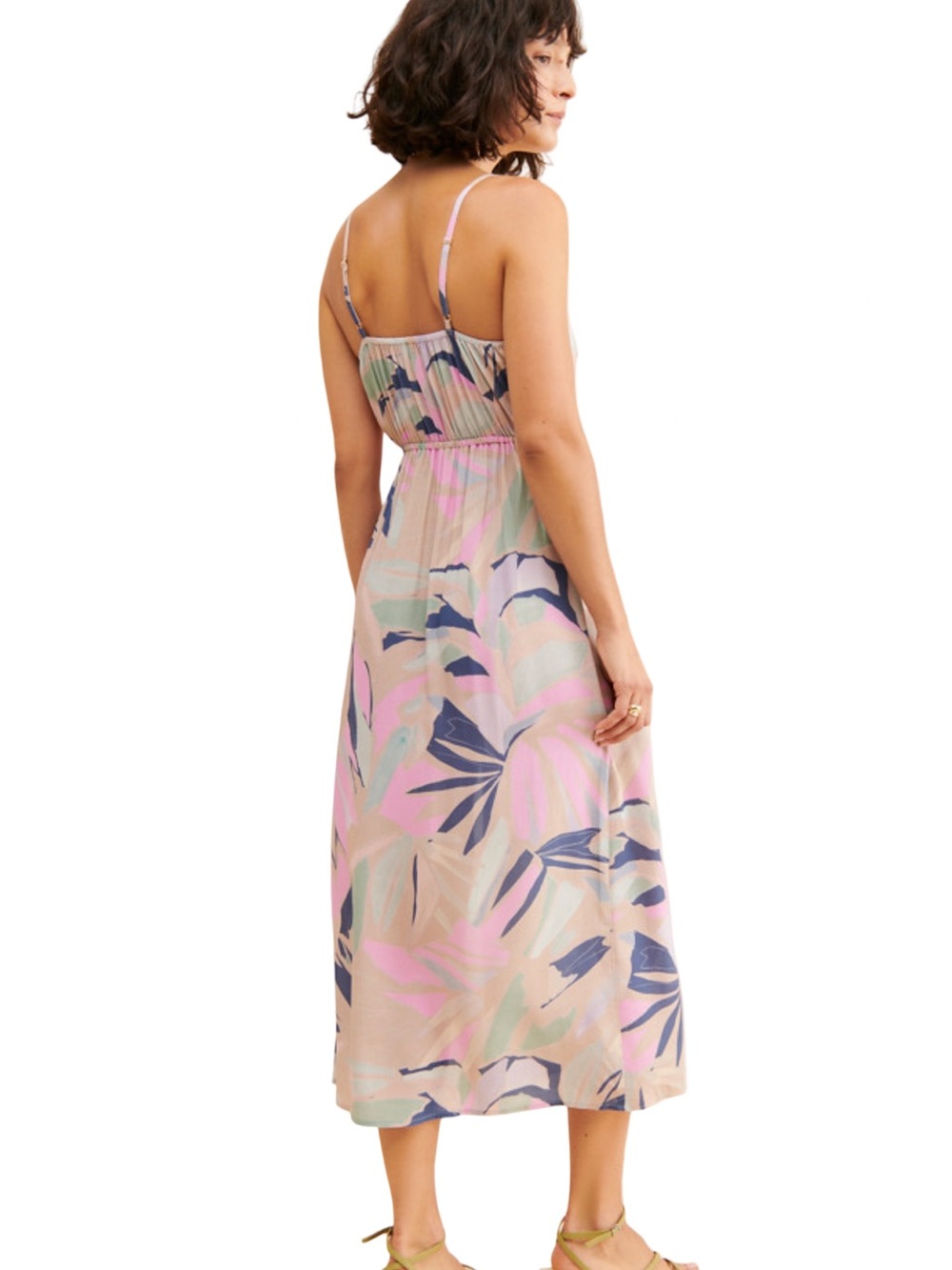 Saltwater Luxe Tie-Front Floral Midi Dress - Picture 2 of 7